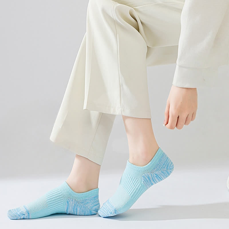 Chaussettes de compression respirantes de couleur contrastée pour le sport (5 paires)