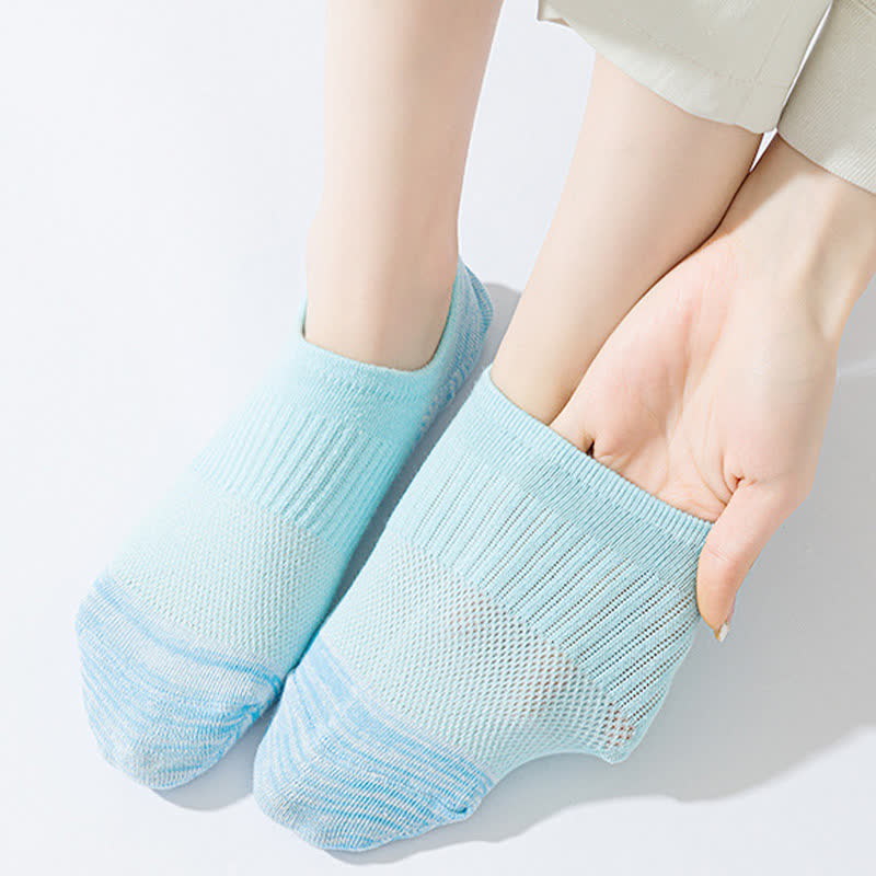 Chaussettes de compression respirantes de couleur contrastée pour le sport (5 paires)