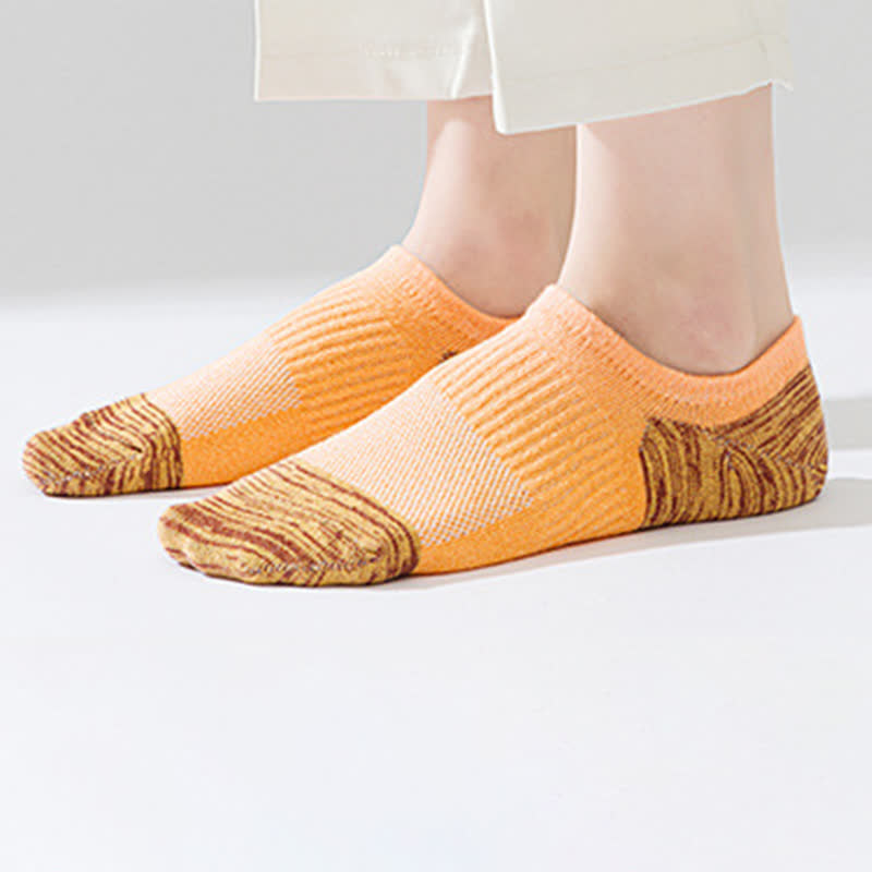 Chaussettes de compression respirantes de couleur contrastée pour le sport (5 paires)