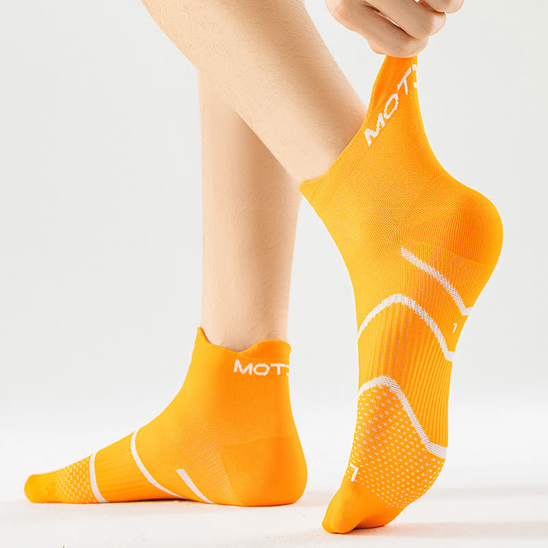 Chaussettes de compression respirantes à la cheville, fines et de couleur unie (6 paires)