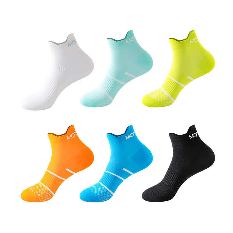 Chaussettes de compression respirantes à la cheville, fines et de couleur unie (6 paires)