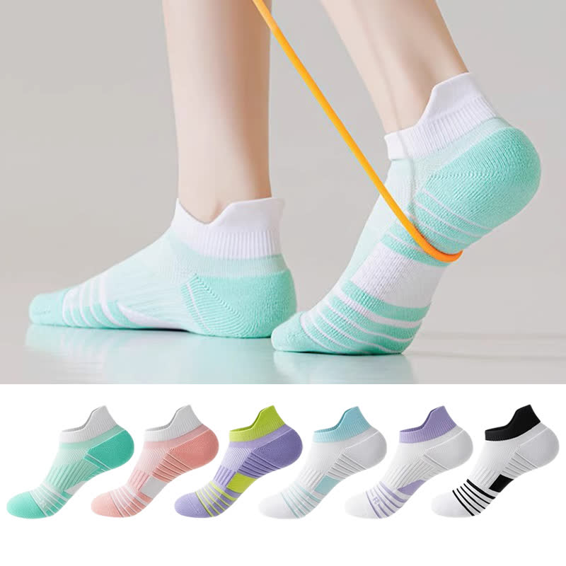 Chaussettes de sport à rayures en coton anti-transpiration (6 paires)