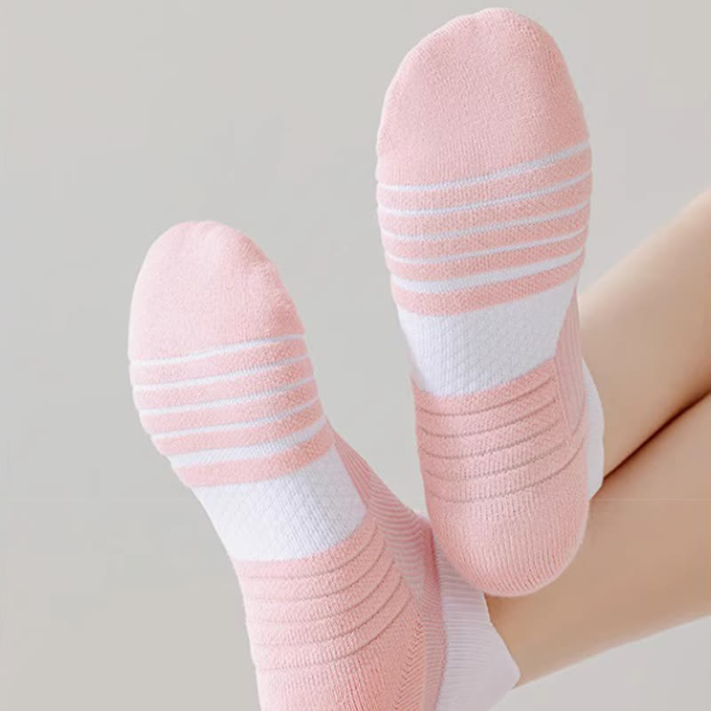 Chaussettes de sport à rayures en coton anti-transpiration (6 paires)