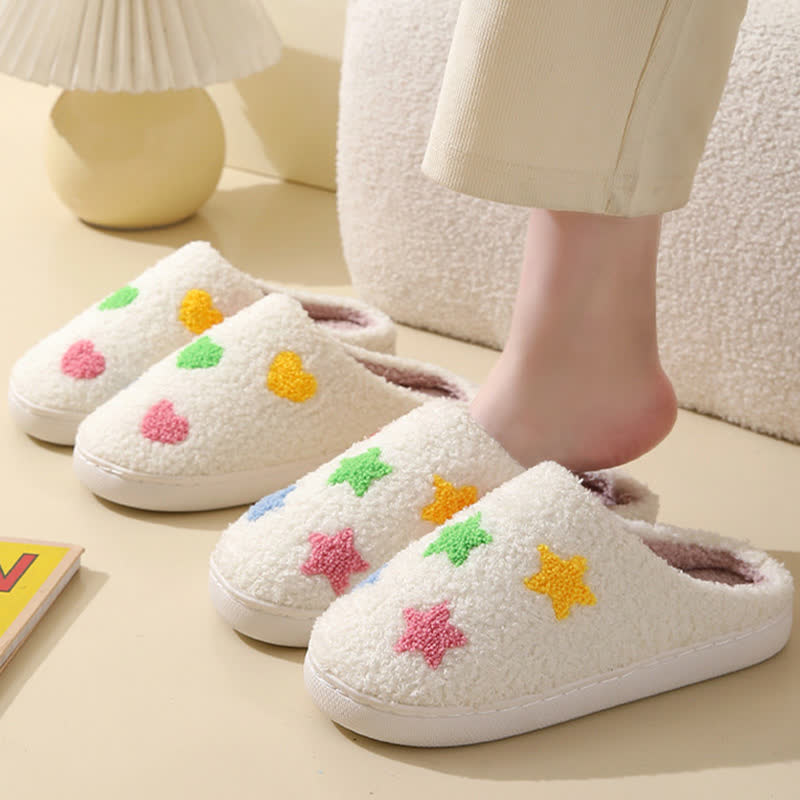 Chaussons confortables grande taille à motifs colorés
