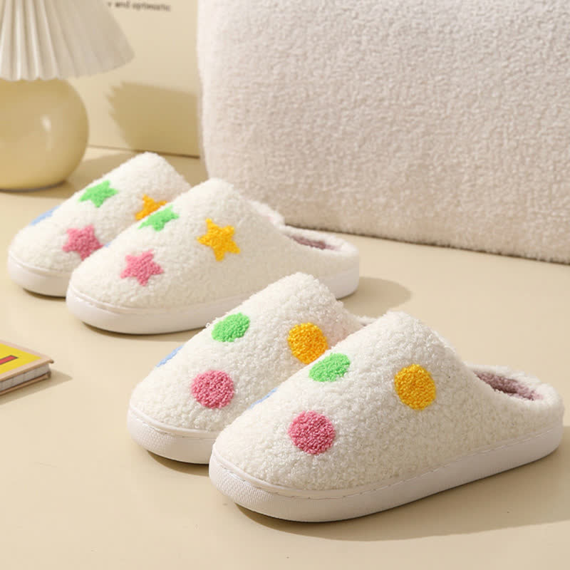 Chaussons confortables grande taille à motifs colorés