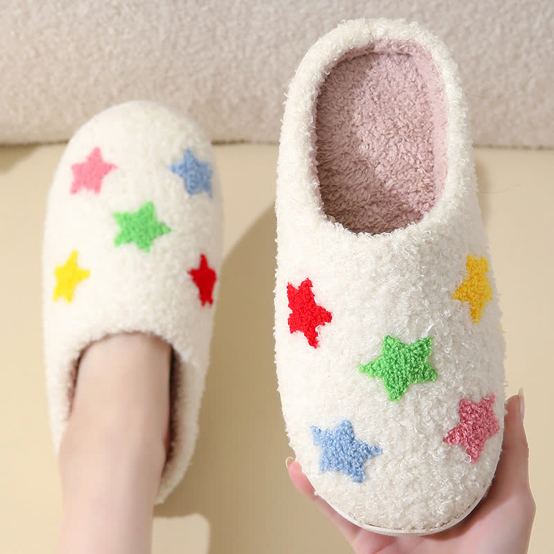 Chaussons confortables grande taille à motifs colorés