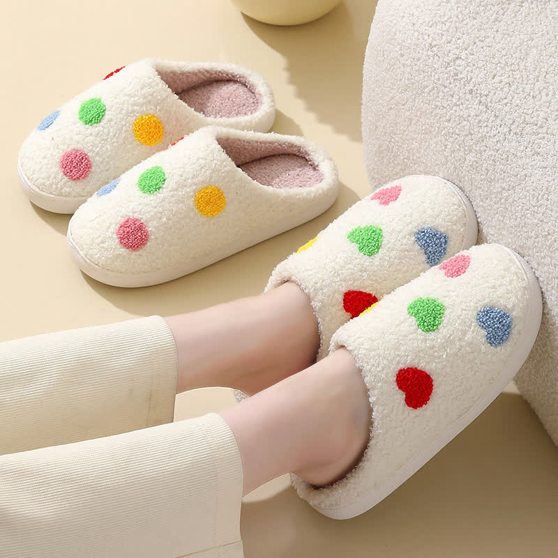 Chaussons confortables grande taille à motifs colorés