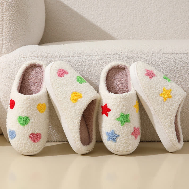 Chaussons confortables grande taille à motifs colorés