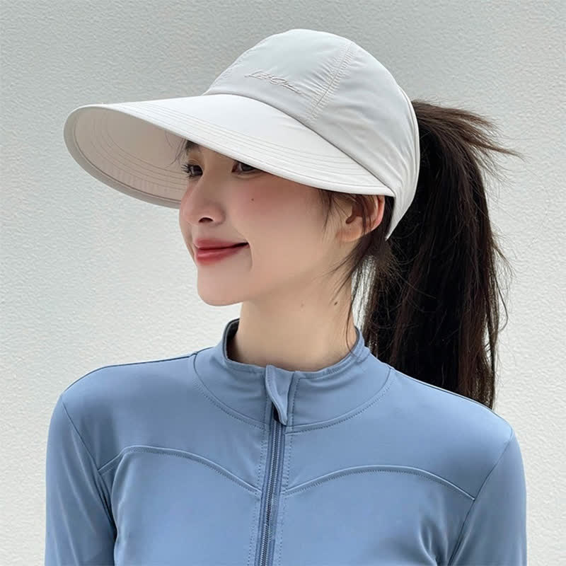Chapeau de soleil à large bord à séchage rapide pour sports de plein air - Beige - Taille unique - image 0