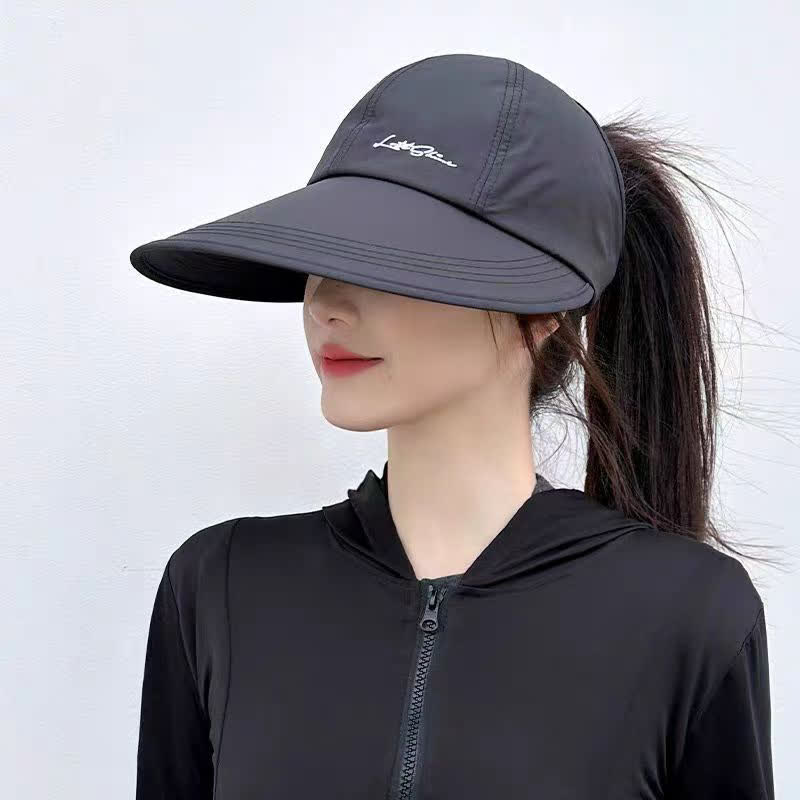 Chapeau de soleil à large bord à séchage rapide pour sports de plein air - Noir - Taille unique - image 2