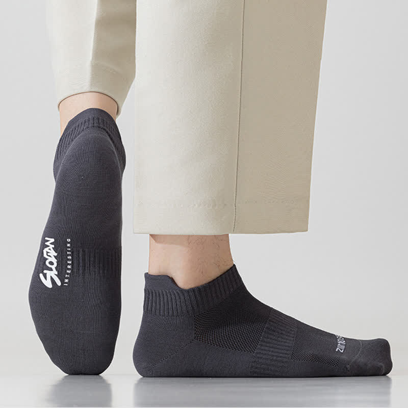 Chaussettes de sport fines en maille à imprimé lettre (5 paires)