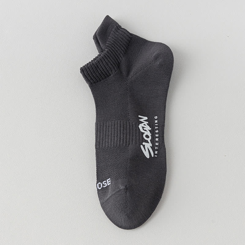 Chaussettes de sport fines en maille à imprimé lettre (5 paires)