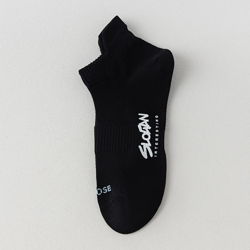 Chaussettes de sport fines en maille à imprimé lettre (5 paires)