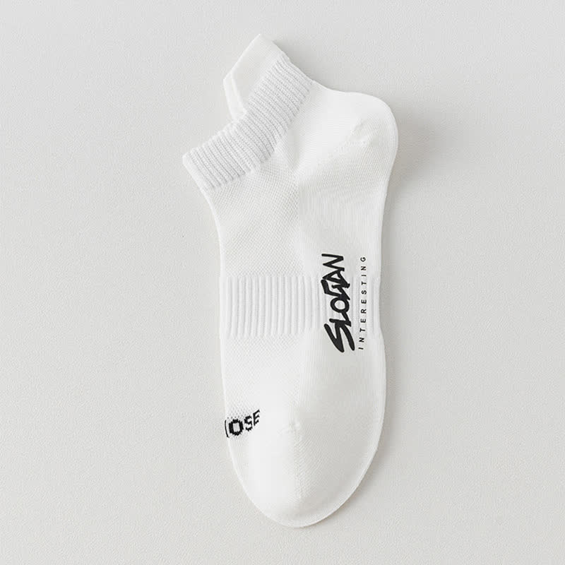 Chaussettes de sport fines en maille à imprimé lettre (5 paires)
