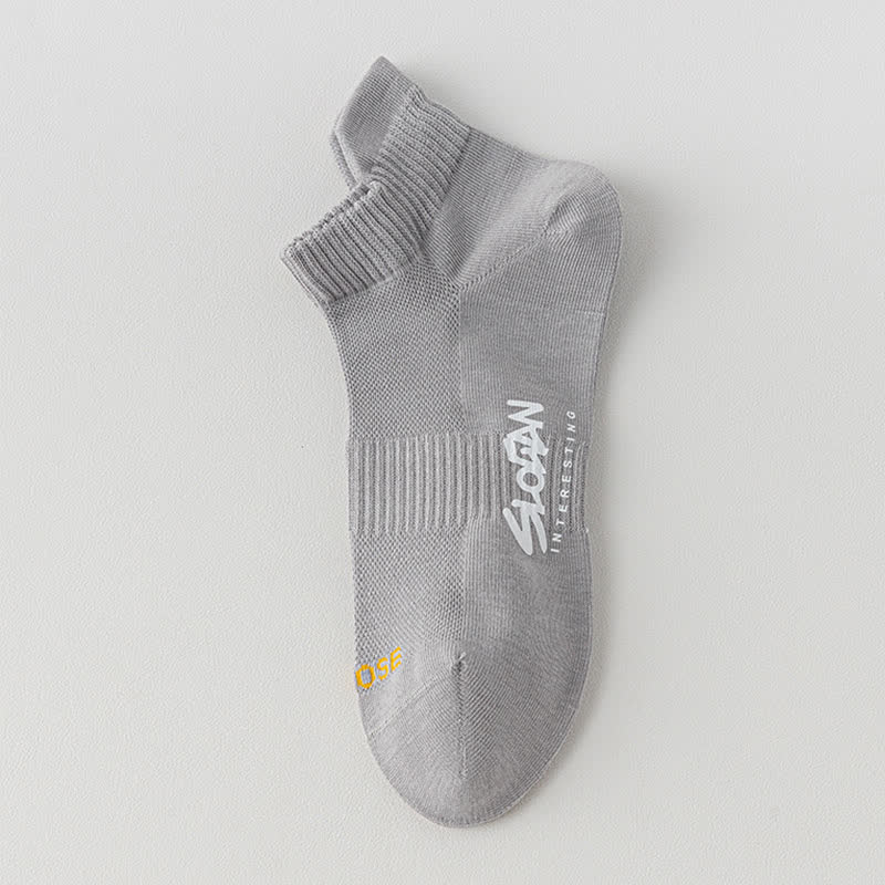 Chaussettes de sport fines en maille à imprimé lettre (5 paires)