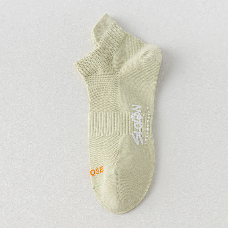 Chaussettes de sport fines en maille à imprimé lettre (5 paires)