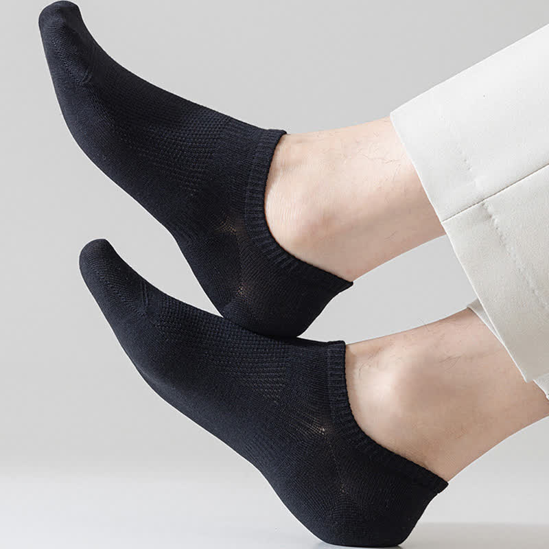 Chaussettes de sport respirantes en maille de coton fine de couleur unie (9 paires)