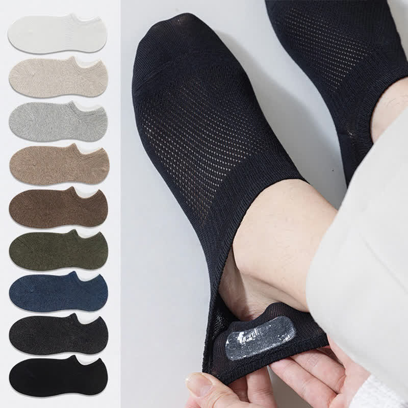 Chaussettes de sport respirantes en maille de coton fine de couleur unie (9 paires)