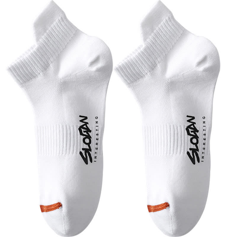 Chaussettes de sport fines en coton imprimé lettre (5 paires)
