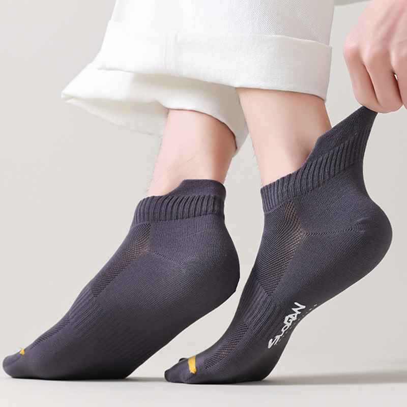 Chaussettes de sport fines en coton imprimé lettre (5 paires)