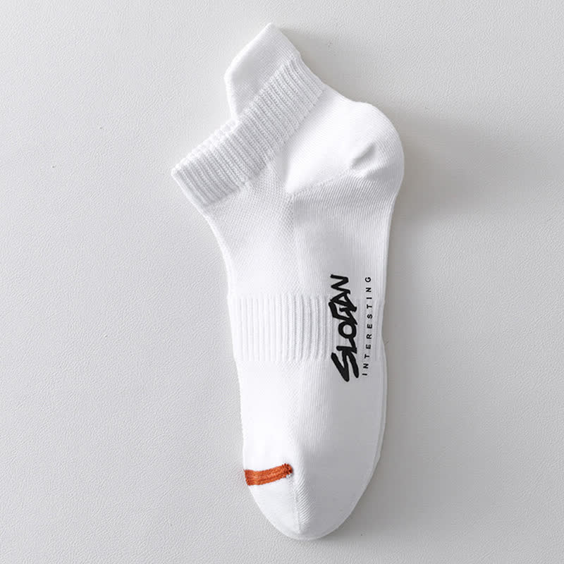 Chaussettes de sport fines en coton imprimé lettre (5 paires)