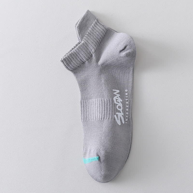 Chaussettes de sport fines en coton imprimé lettre (5 paires)