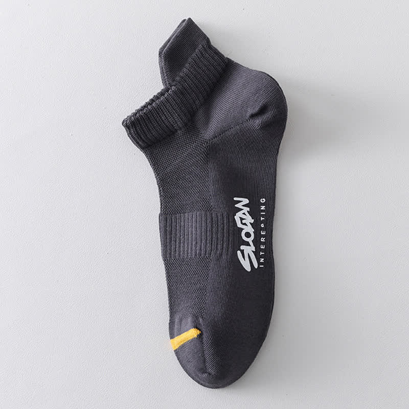 Chaussettes de sport fines en coton imprimé lettre (5 paires)