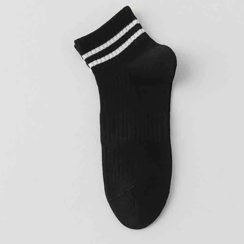 Chaussettes de sport respirantes en coton fin à rayures (6 paires)