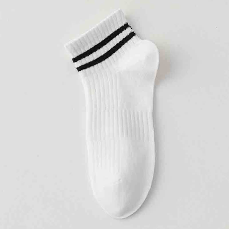 Chaussettes de sport respirantes en coton fin à rayures (6 paires)