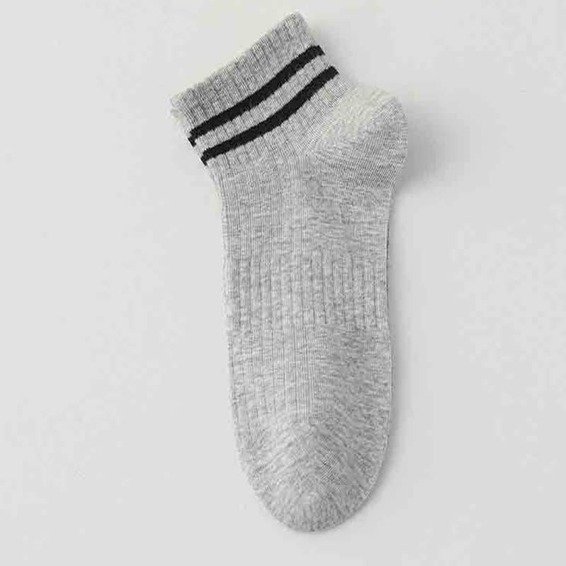 Chaussettes de sport respirantes en coton fin à rayures (6 paires)
