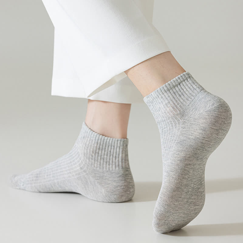 Chaussettes de sport respirantes en coton fin à rayures (6 paires)