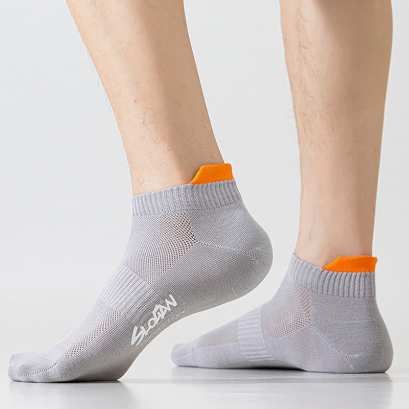Chaussettes montantes en coton à imprimé lettres et blocs de couleur (5 paires)