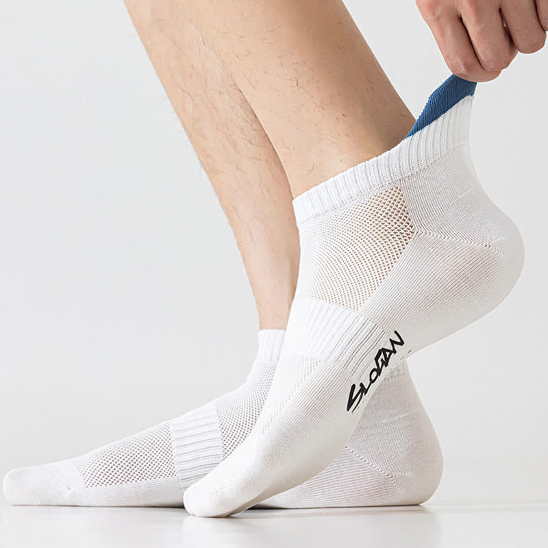 Chaussettes montantes en coton à imprimé lettres et blocs de couleur (5 paires)