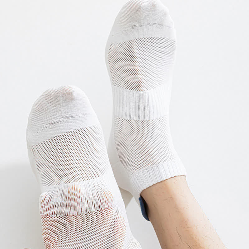 Chaussettes montantes en coton à imprimé lettres et blocs de couleur (5 paires)