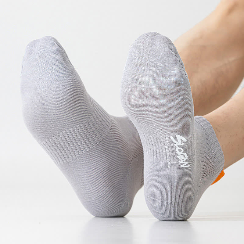 Chaussettes montantes en coton à imprimé lettres et blocs de couleur (5 paires)