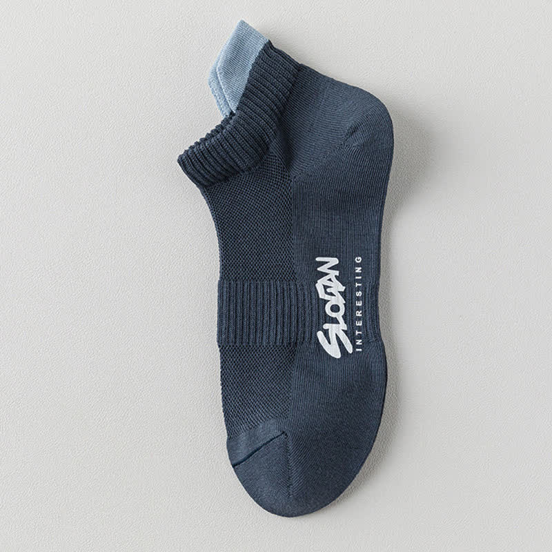 Chaussettes montantes en coton à imprimé lettres et blocs de couleur (5 paires)