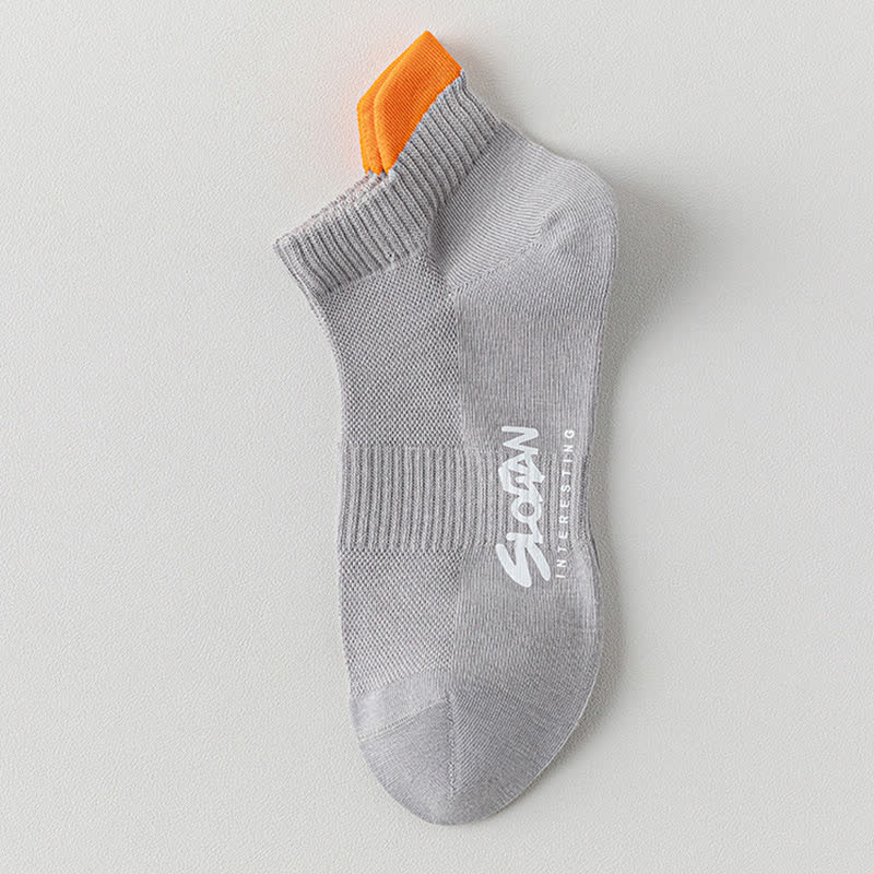 Chaussettes montantes en coton à imprimé lettres et blocs de couleur (5 paires)