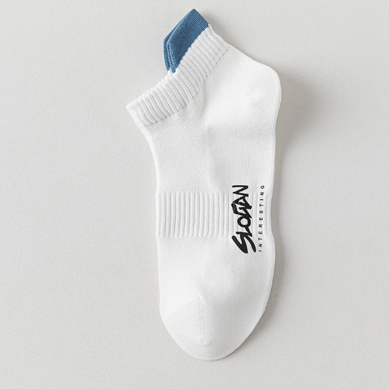 Chaussettes montantes en coton à imprimé lettres et blocs de couleur (5 paires)