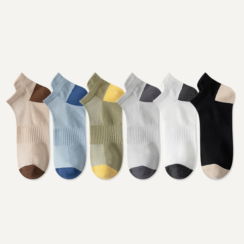 Chaussettes de sport respirantes à blocs de couleurs grande taille (6 paires)