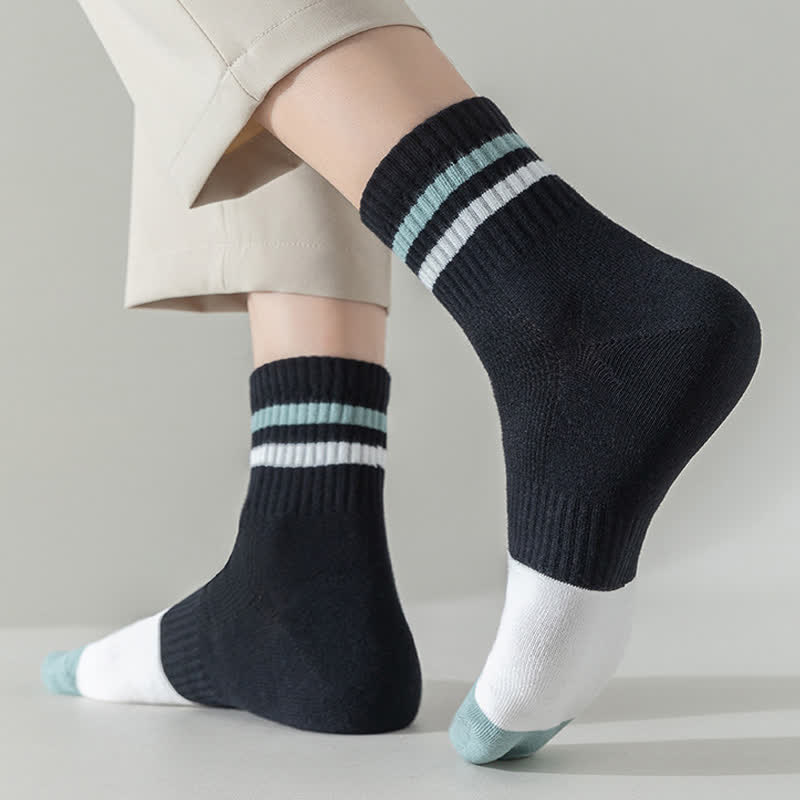 Chaussettes rayées en coton grande taille (5 paires)