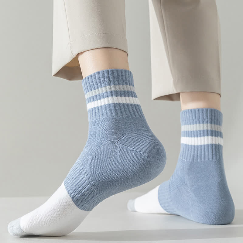 Chaussettes rayées en coton grande taille (5 paires)