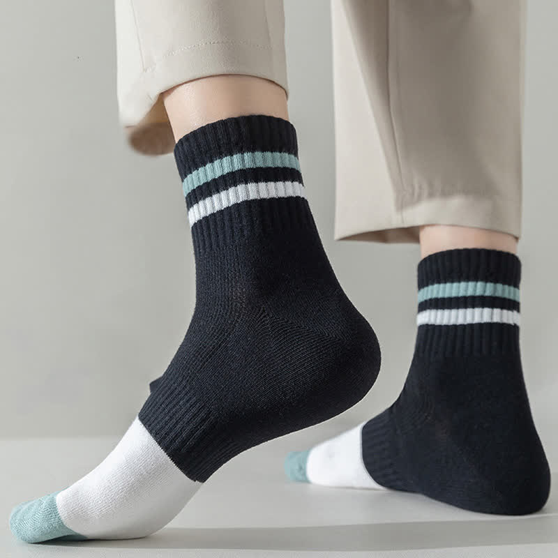 Chaussettes rayées en coton grande taille (5 paires)