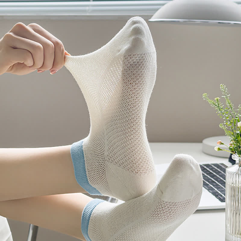 Chaussettes respirantes à bordure colorée (8 paires)