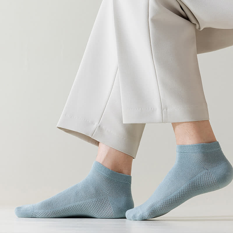 Chaussettes fines et respirantes en maille de couleur unie (8 paires)