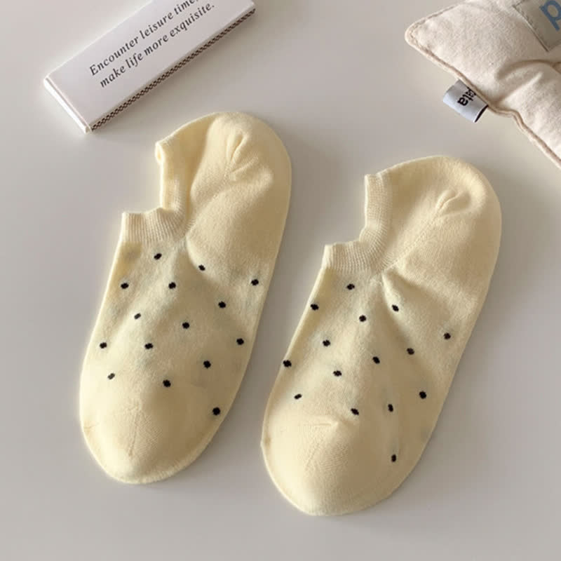Chaussettes simples à pois de couleur unie (6 paires)