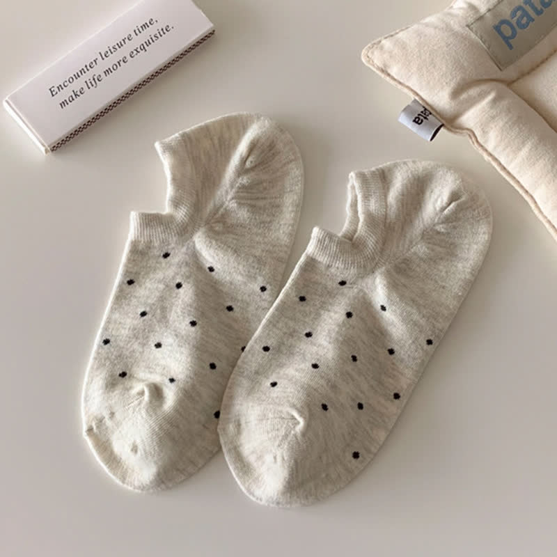 Chaussettes simples à pois de couleur unie (6 paires)