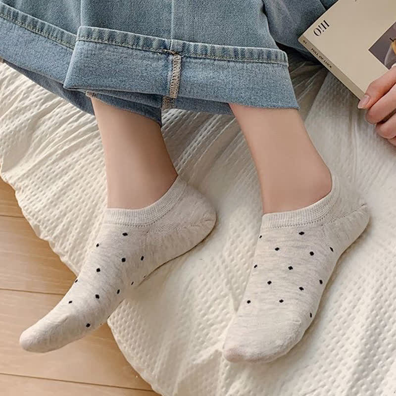 Chaussettes simples à pois de couleur unie (6 paires)