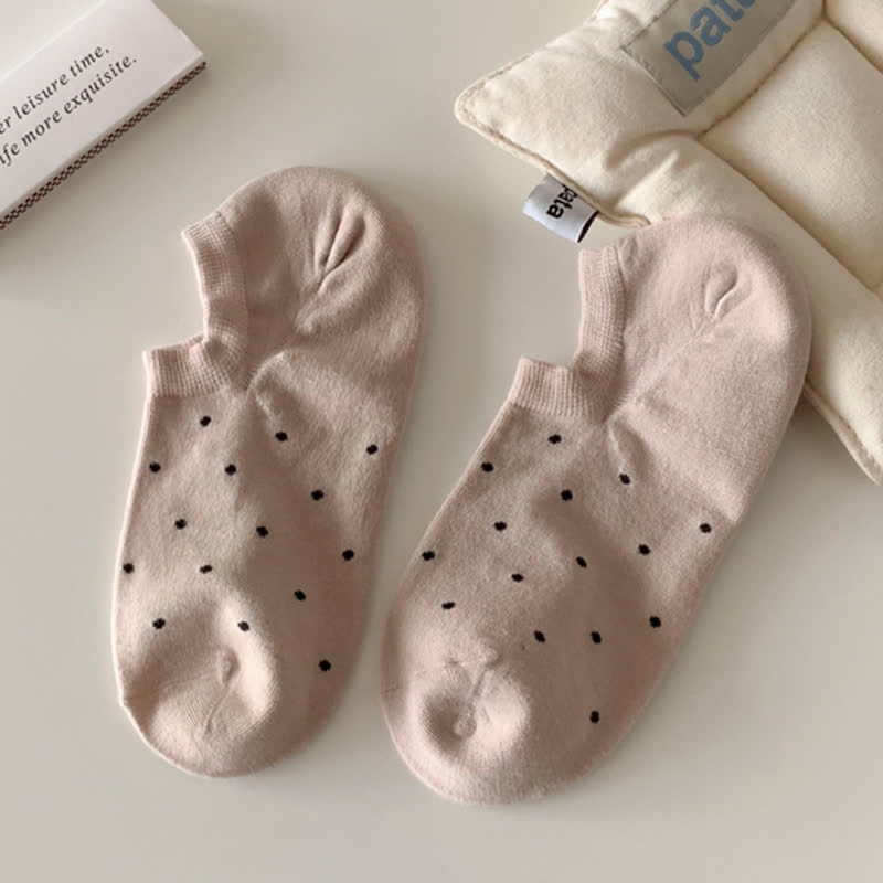 Chaussettes simples à pois de couleur unie (6 paires)