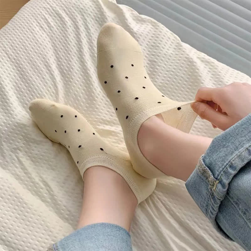 Chaussettes simples à pois de couleur unie (6 paires)