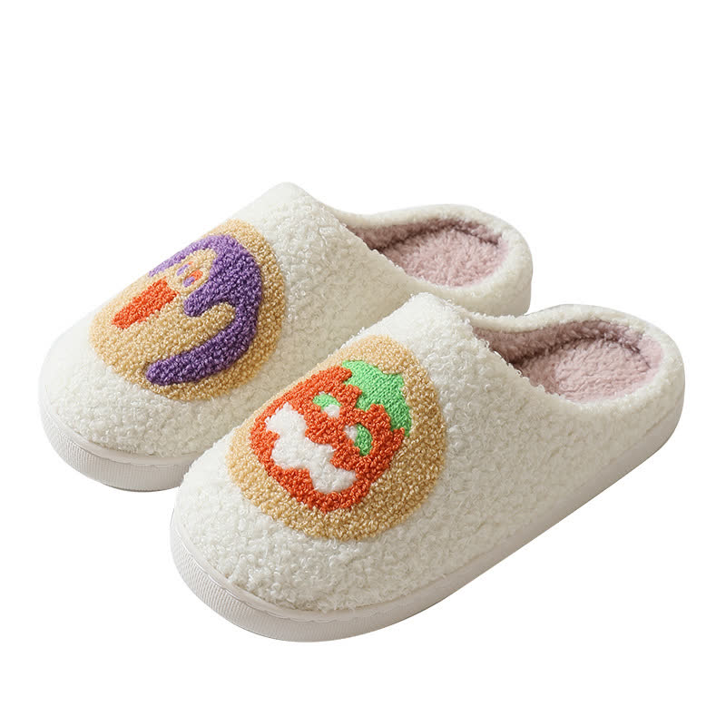 Chaussons moelleux à imprimé citrouille de dessin animé - image 3